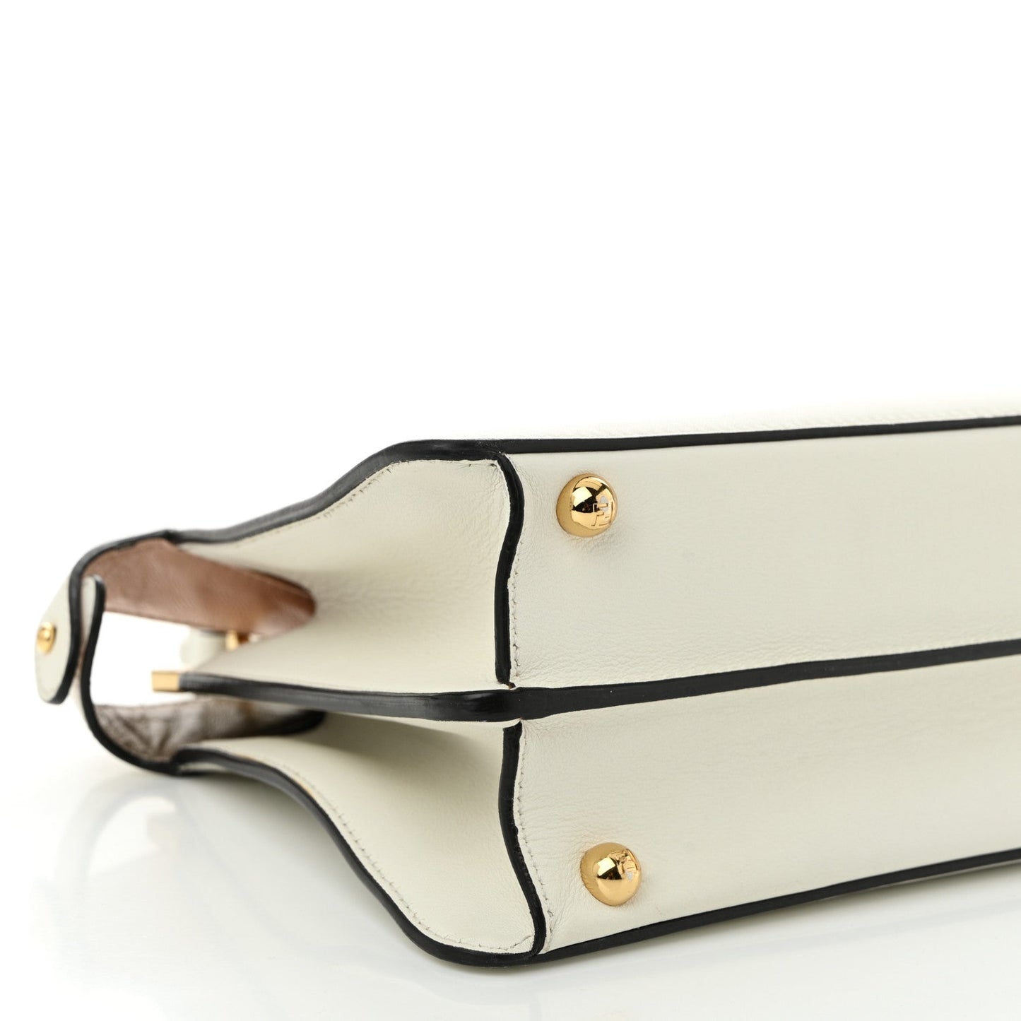 Vitello Seta Nappa Bi-Color Small Peekaboo I SEE U Satchel White Ice Light Rose Tortora