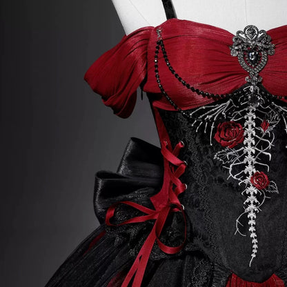formaldressy-Black red beaded tulle lace short homecoming dress birthday dress gh5347