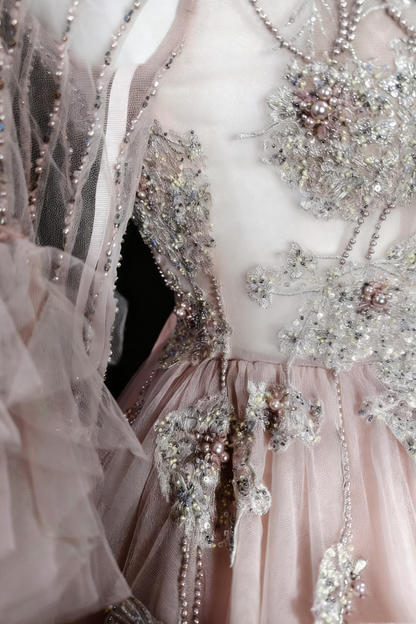 formaldressy-Pink, Gorgeous, Delicate Lace And Beaded Long Prom Dress gh6282