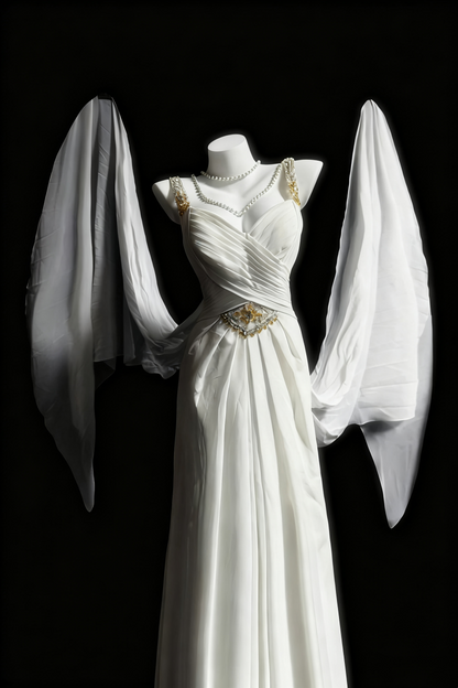 formaldressy-White Elegant Long Tulle Wedding Dress For Brides gh6284