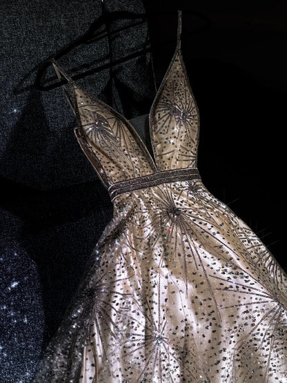 formaldressy--Gold gorgeous exquisite beaded long elegant tulle prom dress ball gown gh5695