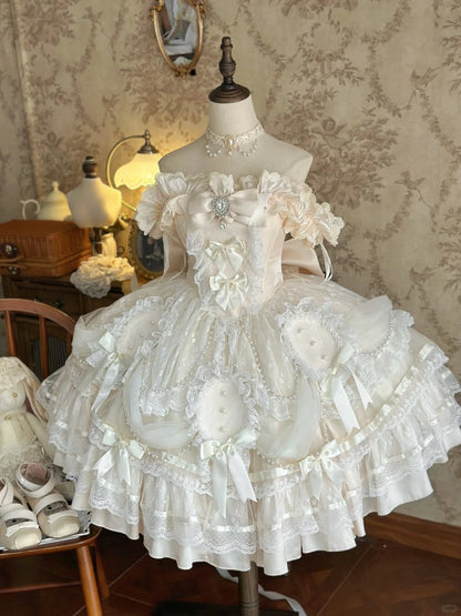 formaldressy-White princess lace fashion short tulle homecoming dress birthday party dress gh5414
