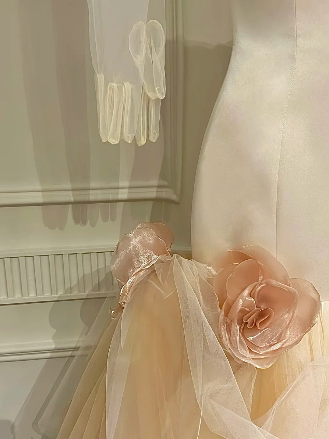 formaldressy-Beautiful mermaid wedding dress floral long elegant tulle wedding dress prom dress gh5437