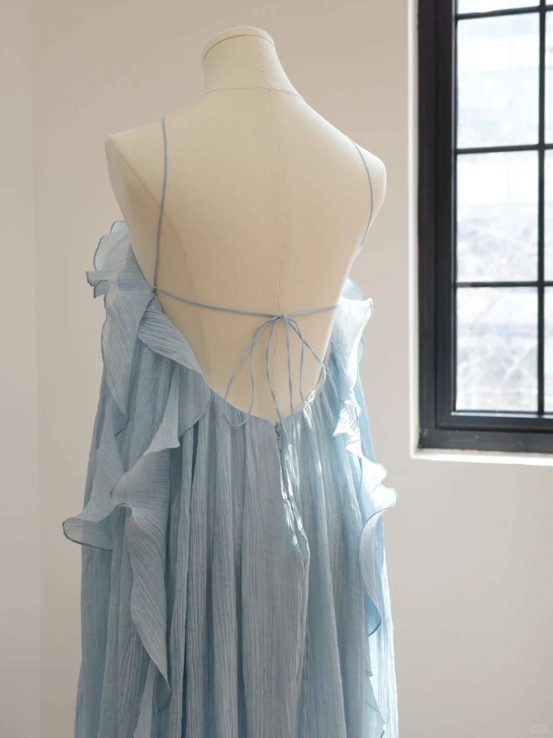 formaldressy-Blue floral halter long backless chiffon party dress wedding guest dress gh5063