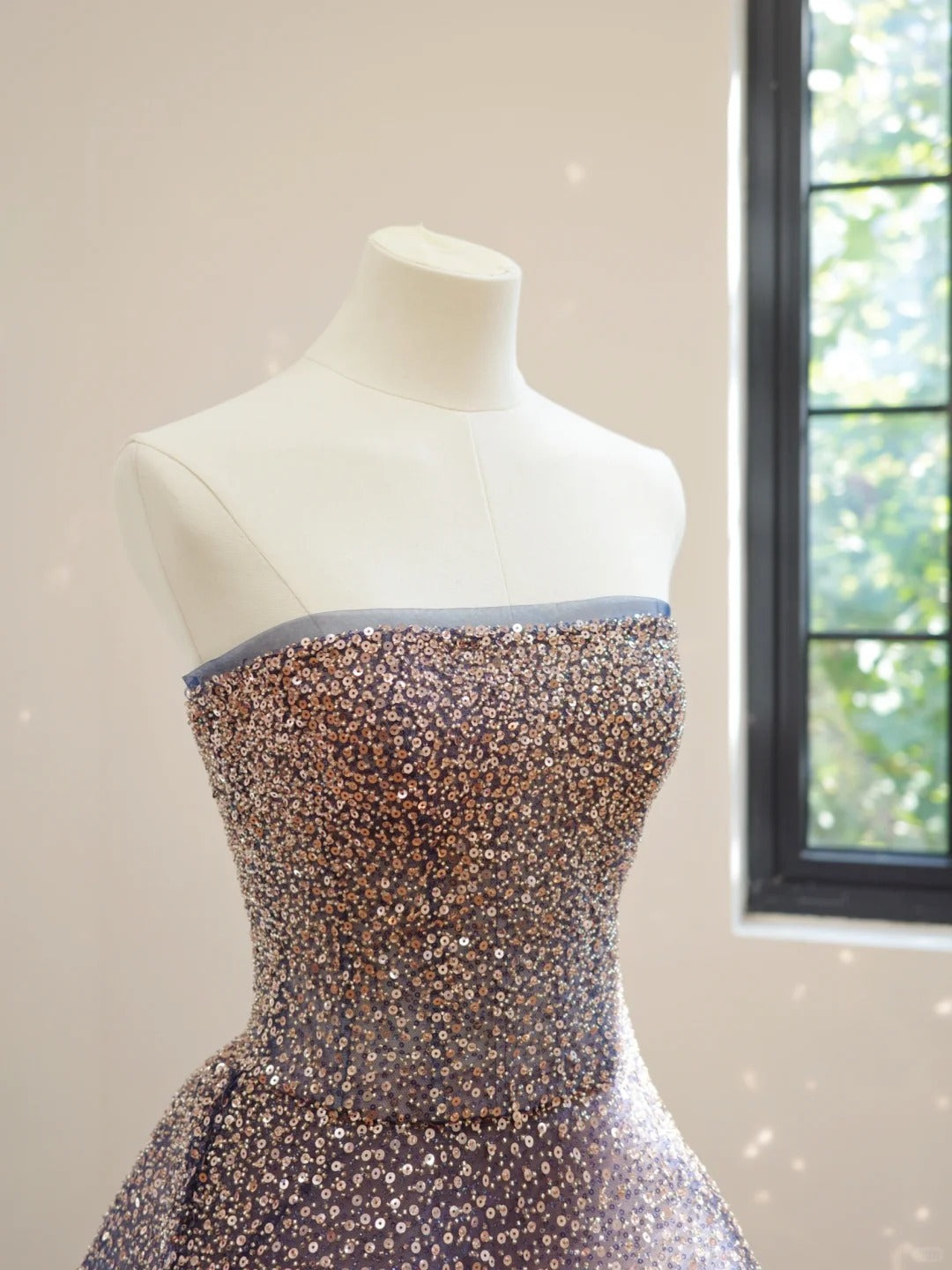 formaldressy-Blue Sparkle Gradient Short/Mid-Length Sequined Homecoming Dress Prom Dress gh5064