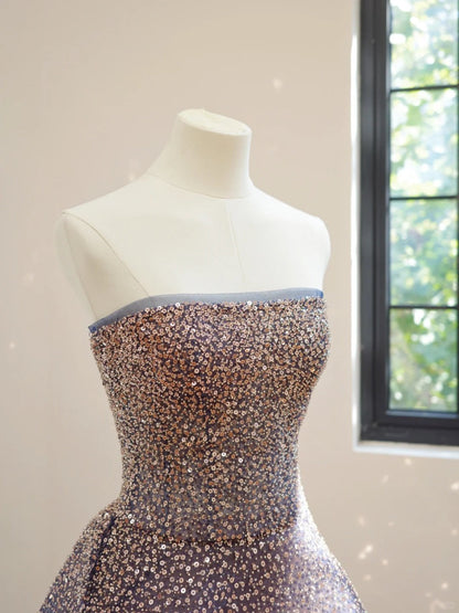 formaldressy-Blue Sparkle Gradient Short/Mid-Length Sequined Homecoming Dress Prom Dress gh5064