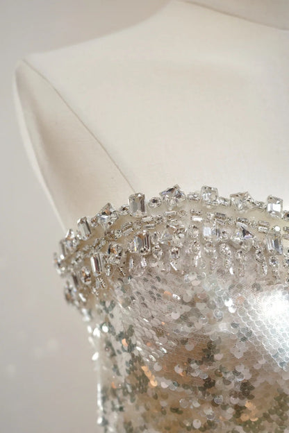 formaldressy-Silver luxury gorgeous crystal sequins shiny long Prom dress evening dress gh5066
