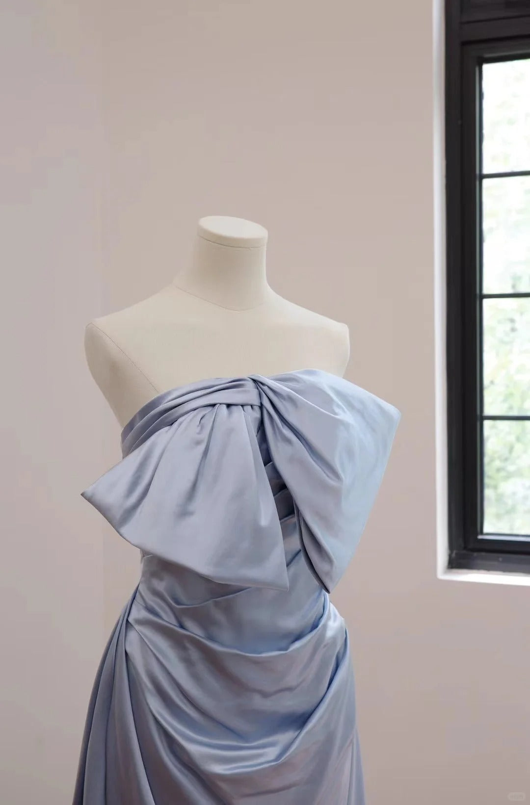 formaldressy-Blue fashion long satin Prom dress evening dress gh5070