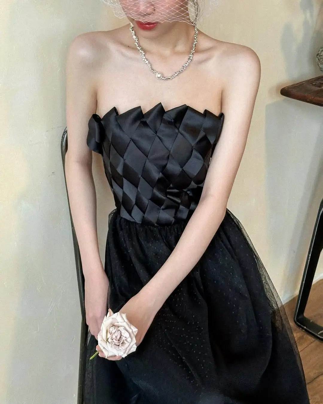 formaldressy--Retro Black Swan Simple Elegant Formal Long Tulle Prom Dress gh5607