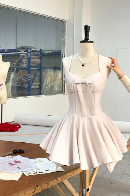 formaldressy-White simple homecoming dress satin gh5740