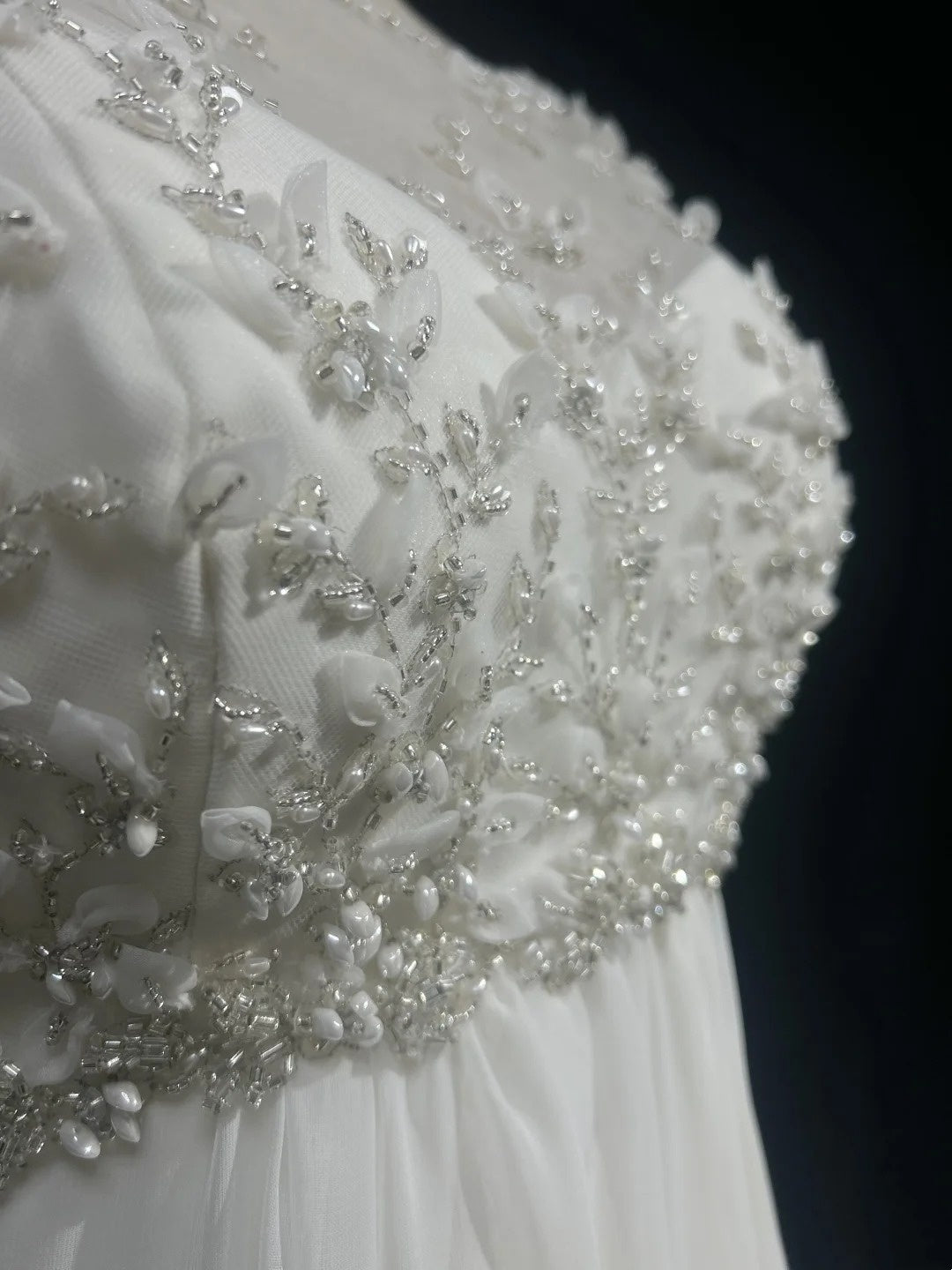 formaldressy-White Vintage Beaded Long Tulle Gown/Wedding Dress gh6244