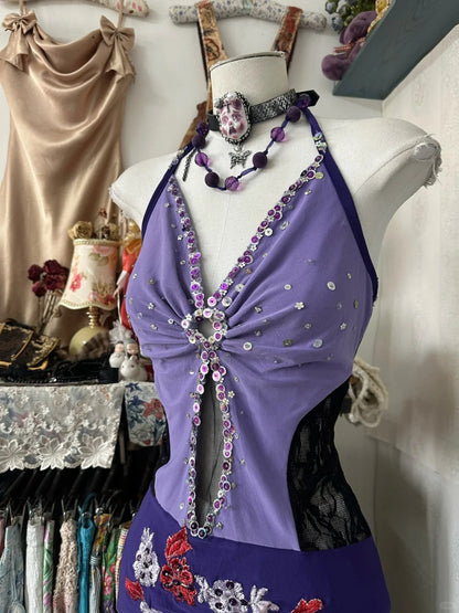 formaldressy-Purple Floral Short Chiffon Homecoming Dress Party Dress gh5248