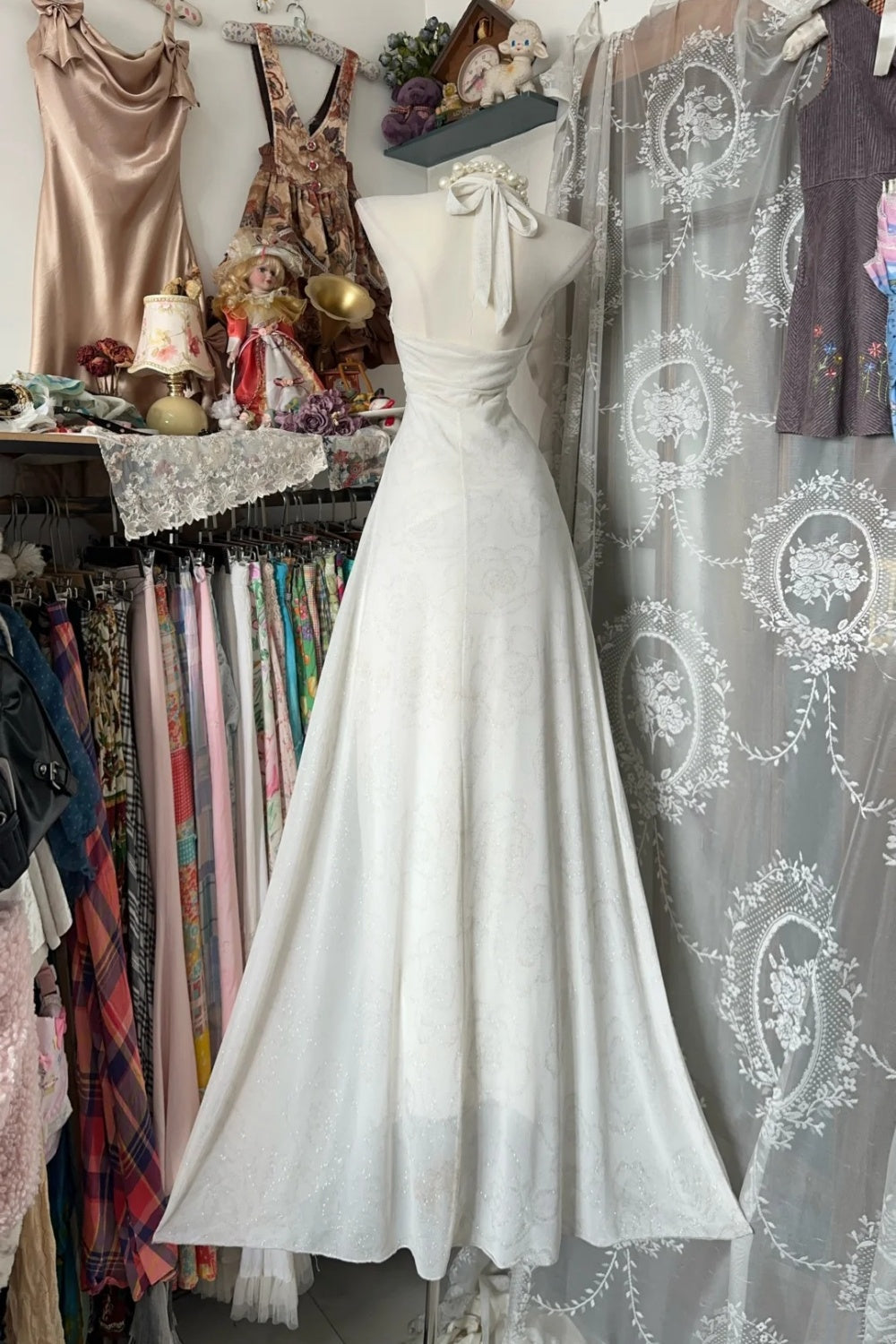 formaldressy-White Elegant Long Chiffon Prom Dress gh6235