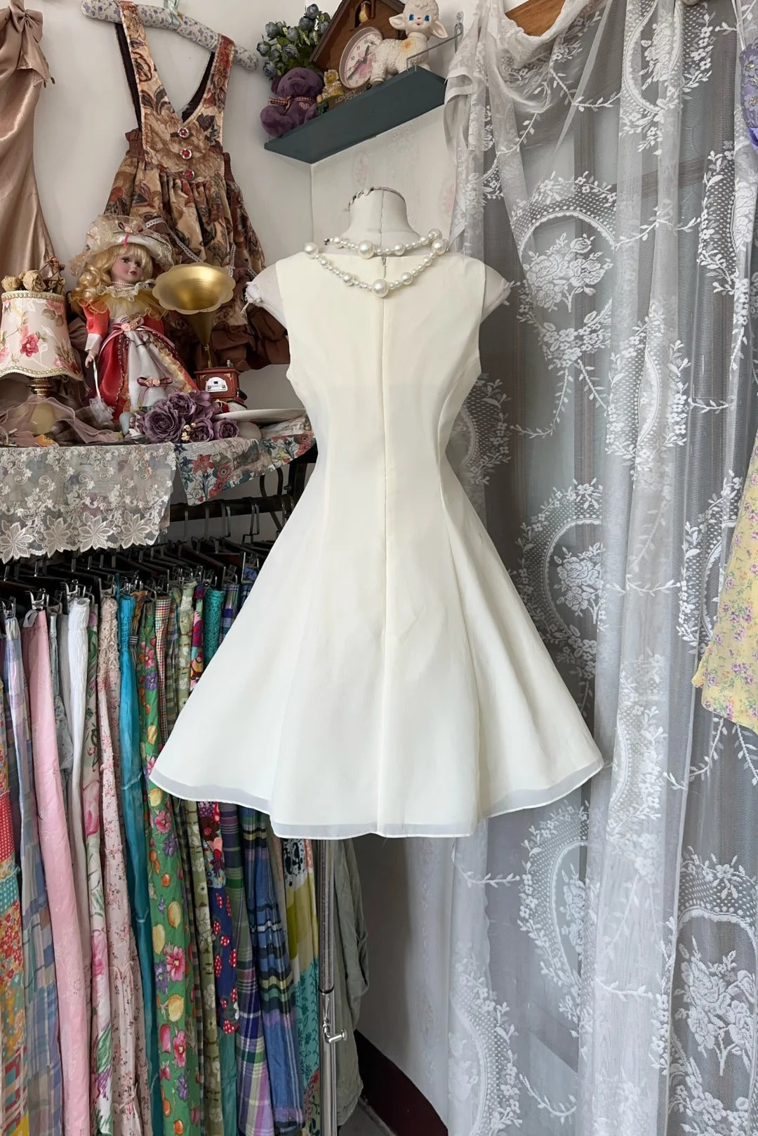 formaldressy-White short simple fashion satin homecoming dress birthday party dress gh5186