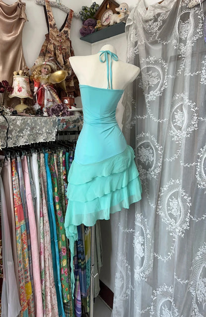 formaldressy-Green vintage short chiffon homecoming dress birthday dress gh5226