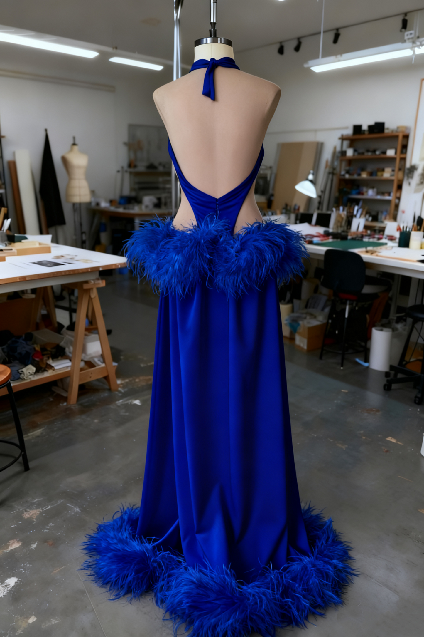 formaldressy-Sexy Long Fur Dress gh6162