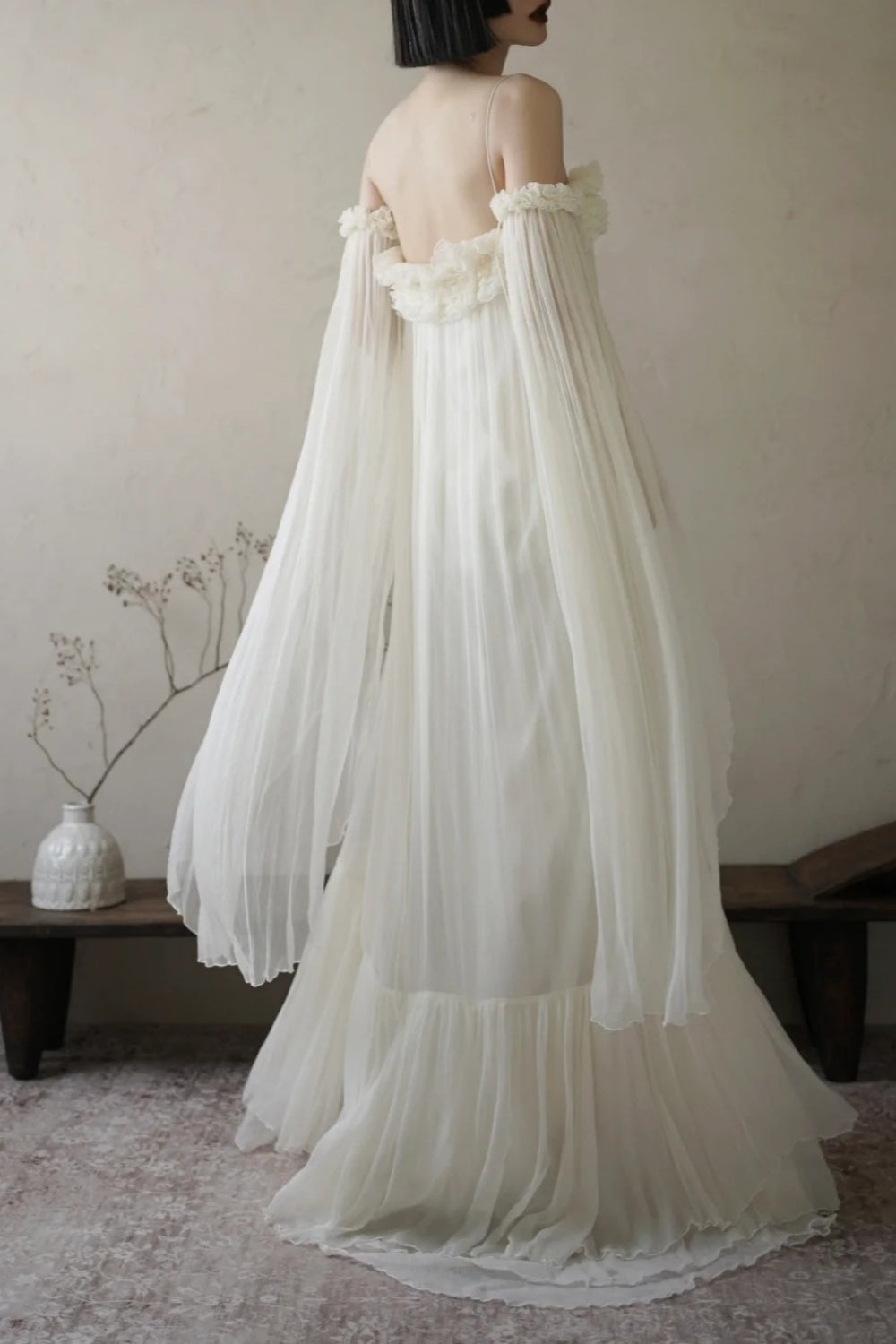 formaldressy--White fairy dress long chiffon dress gh5735