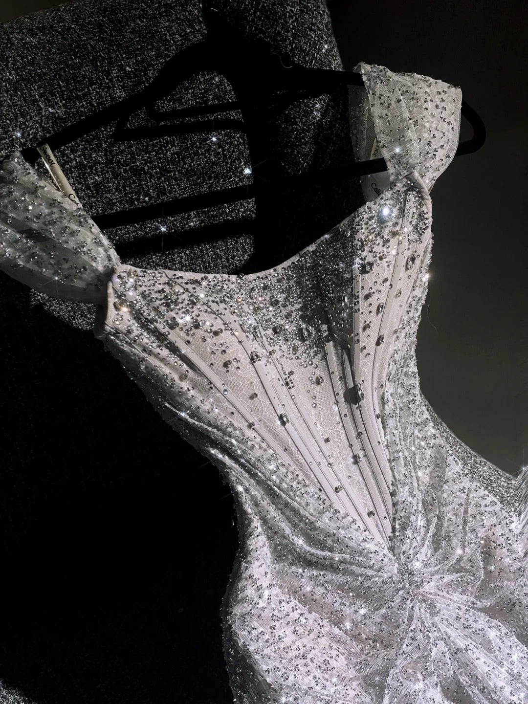 formaldressy--White gorgeous exquisite beaded long princess tulle prom dress ball gown gh5694