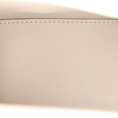 Shiny Calfskin Crocodile Embossed Hourglass Top Handle Bag XS White