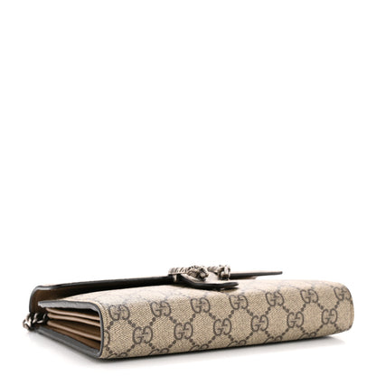 GG Supreme Monogram Mini Dionysus Chain Wallet Beige Taupe