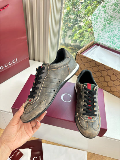 Gucci Shift Damensneaker Varianten Schwarzes Vintage Grey Brown Leder 506843