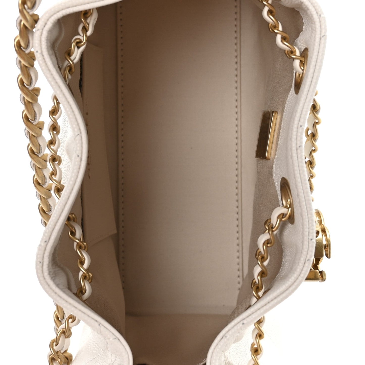 Caviar Quilted Mini Chanel 25 Handbag White
