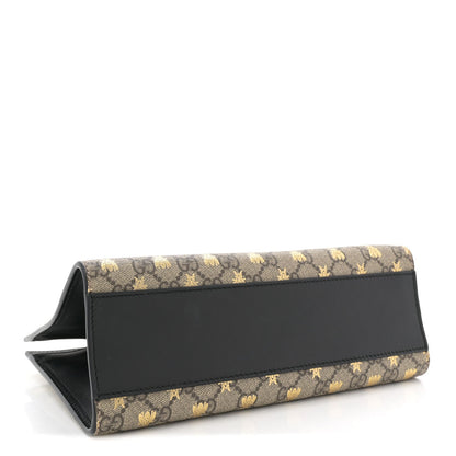 GG Supreme Monogram Bees Small Padlock Tote Beige Oro Black