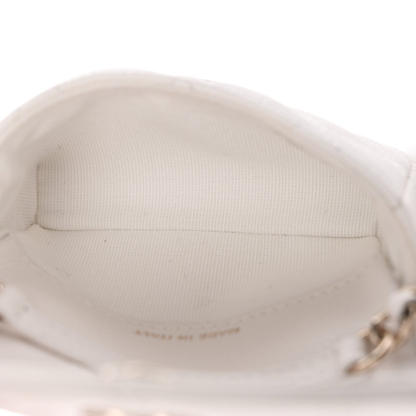 Caviar Quilted Belt Bag With Charms On Chain White