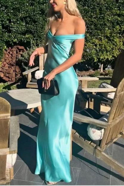 formaldressy-Simplicity Stylish Elegant Long Satin Slim Graduation Dress Prom Dress gh5862