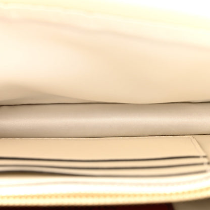 Calfskin Lacquer Monochrome Rockstud Wallet On Chain Ivory