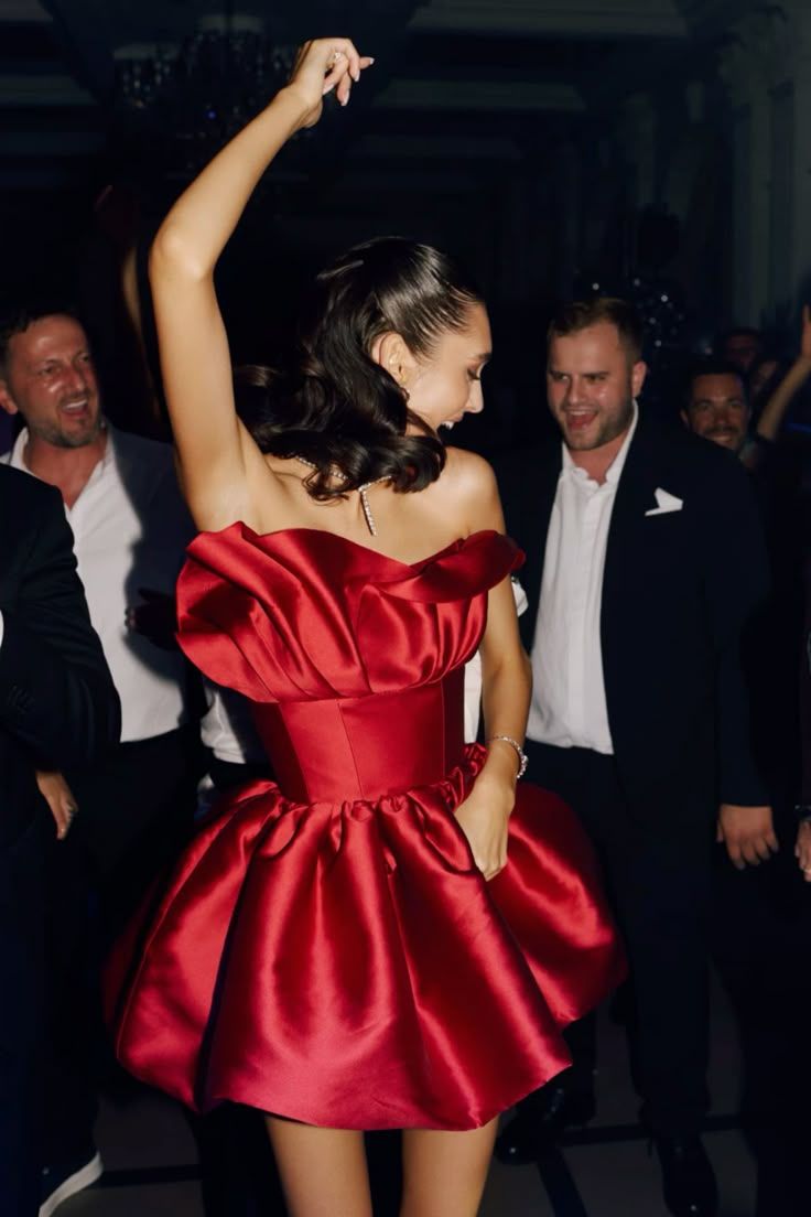 formaldressy-Red Fashion Classic Basic Short Satin Homecoming Dress Birthday Dress gh5285