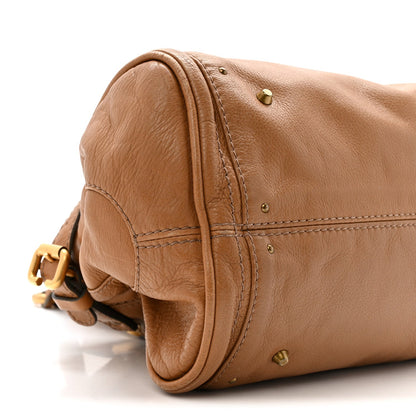 Calfskin Medium Paddington Satchel Tan