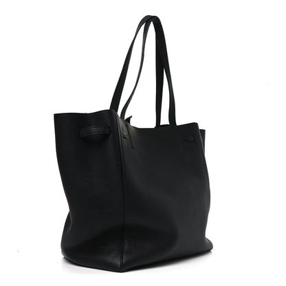 Soft Grained Calfskin Small Belt Cabas Phantom Black