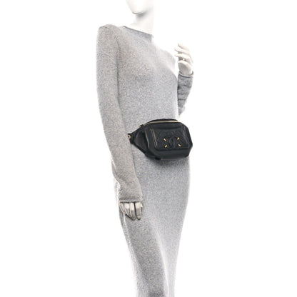 Caviar Quilted Filigree Waist Bag Black