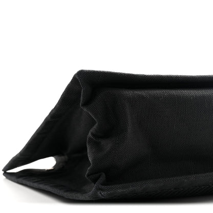 Raffia Linen Calfskin Rive Gauche Tote Black