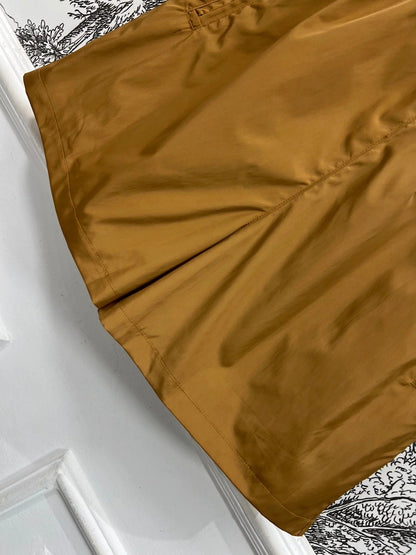 MIU 25S HIGH WAIST SHORTS BROWN IN NYLON 263021
