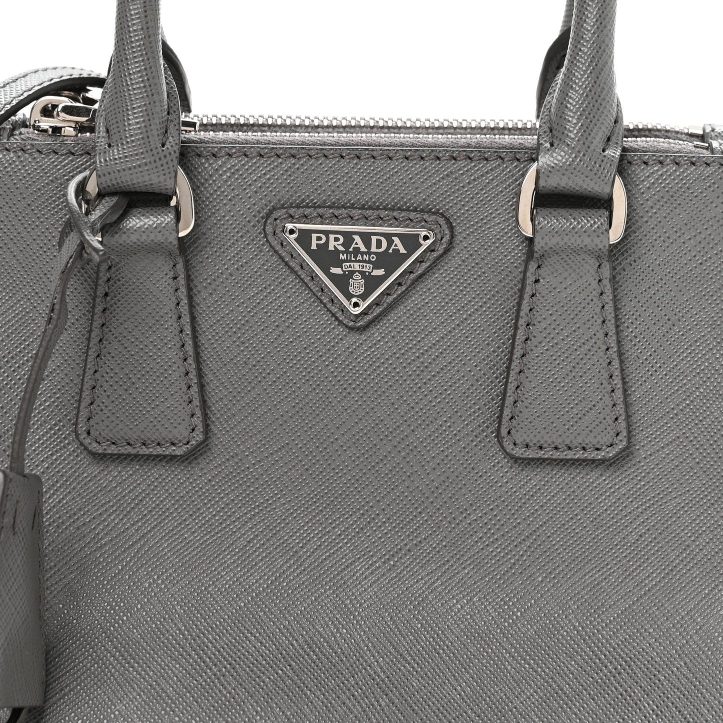 Saffiano Micro Galleria Double Zip Tote Marmo