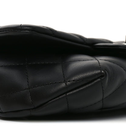 Calfskin Quilted CC Uniform Flap Belt Bag Black