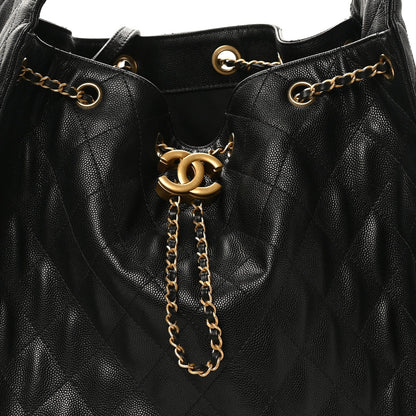 Caviar Quilted Medium Chanel 25 Handbag Black
