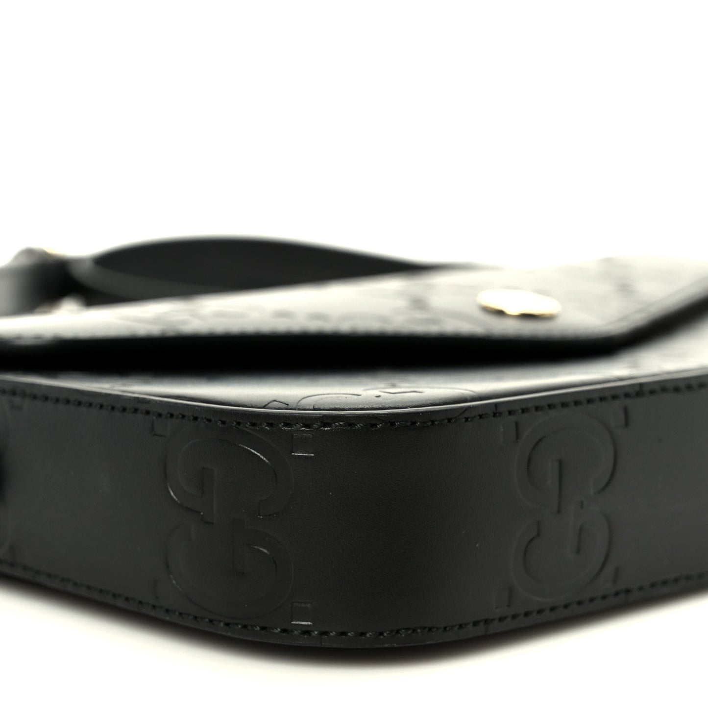 Gilbert Calfskin GG Super Mini Shoulder Bag Black