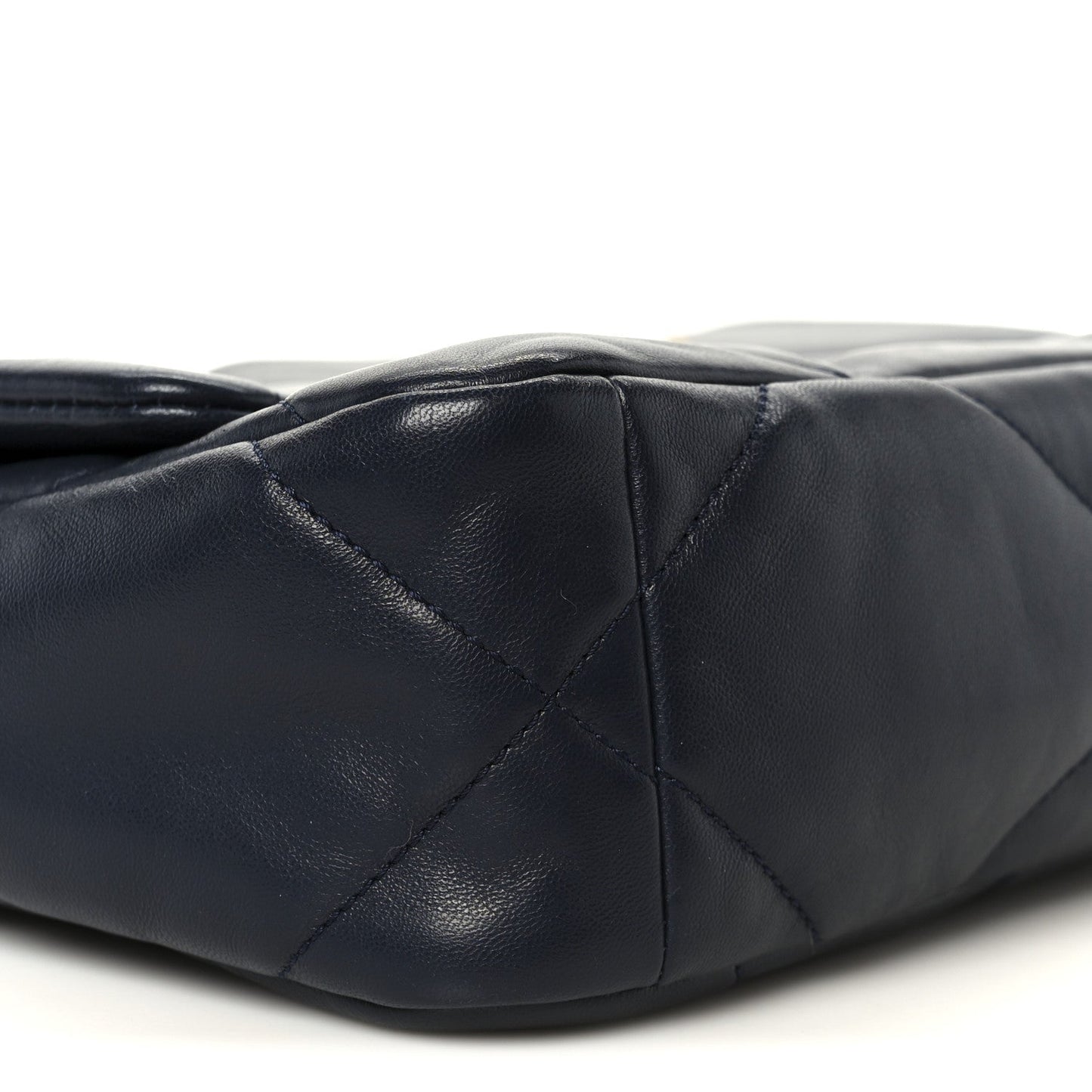 Lambskin Quilted Medium Chanel 19 Flap Navy Blue