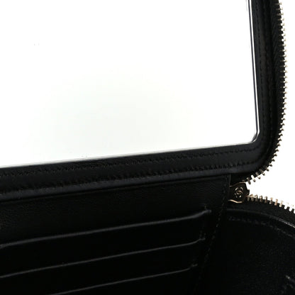 Lambskin Quilted Small Top Handle Vanity Case With Chain Black