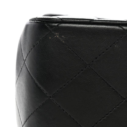 Lambskin Quilted Jumbo Double Flap Black