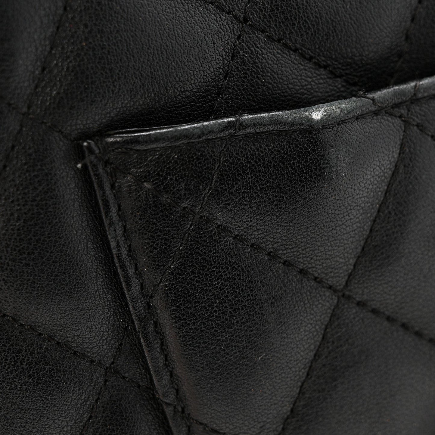 Calfskin Quilted Large Cambon Messenger Black White