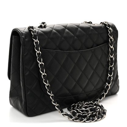 Caviar Quilted Jumbo Single Flap Black