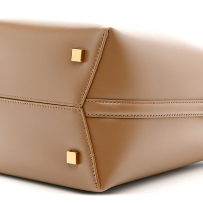 Shiny Calfskin Le 37 Small Bucket Bag Dark Cork
