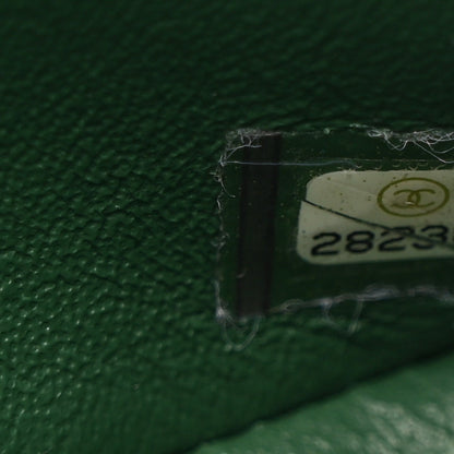 Lambskin Quilted Mini Rectangular Flap Dark Green