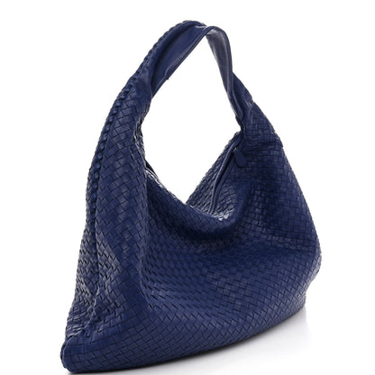 Nappa Intrecciato Maxi Veneta Hobo Baltic Blue