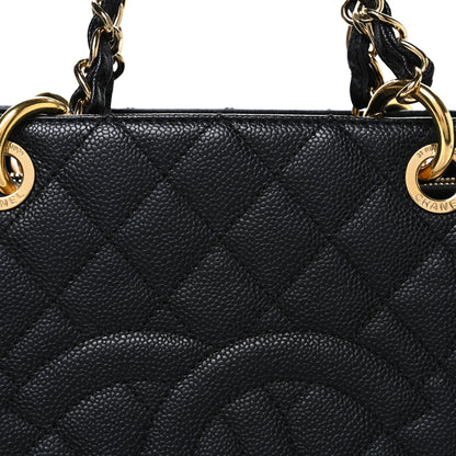 Caviar Quilted Grand Shopping Tote GST Black