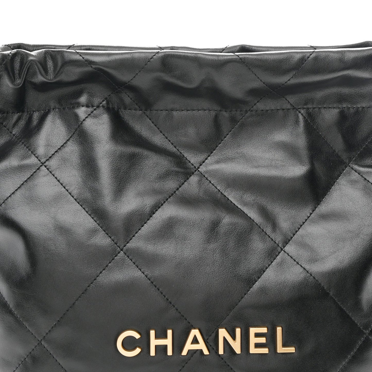 Shiny Calfskin Quilted Small Chanel 22 Black